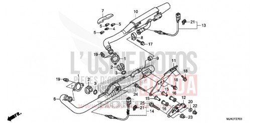EXHAUST MUFFLER (VT750CS/C2B/C2S/C) VT750C2BE de 2014